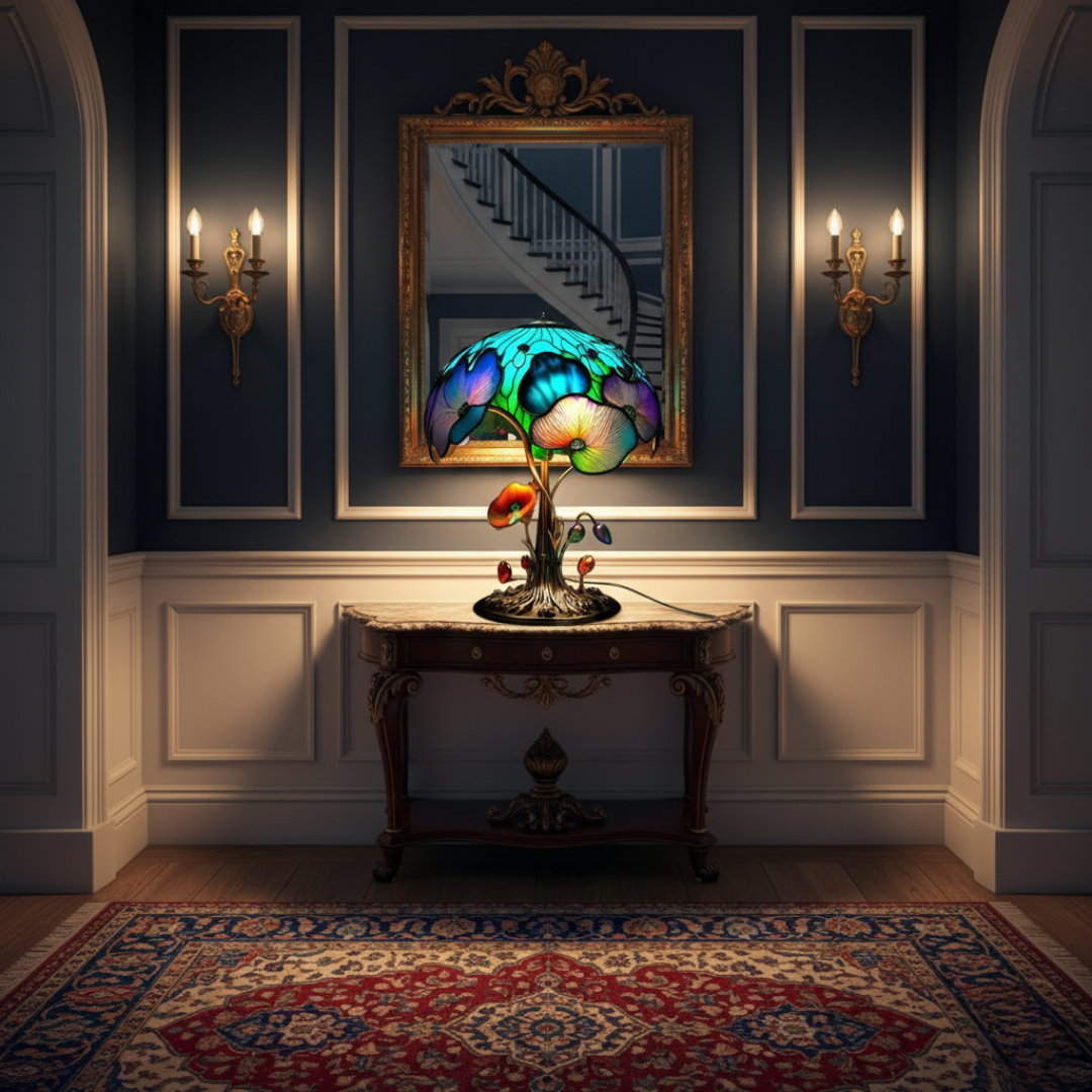 Lampadaire floral champignon bohème chic