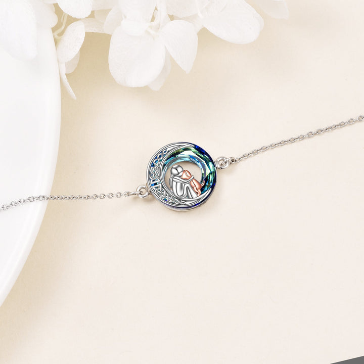 Bracelet de la Chance Ajustable en Argent Sterling avec Motif de Chien