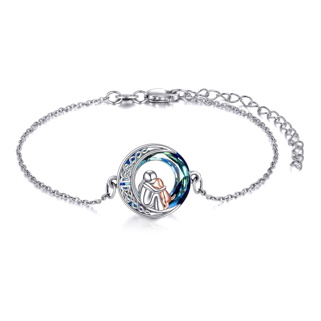 Bracelet de la Chance Ajustable en Argent Sterling avec Motif de Chien