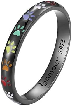 Anneau avec empreinte de patte en argent sterling