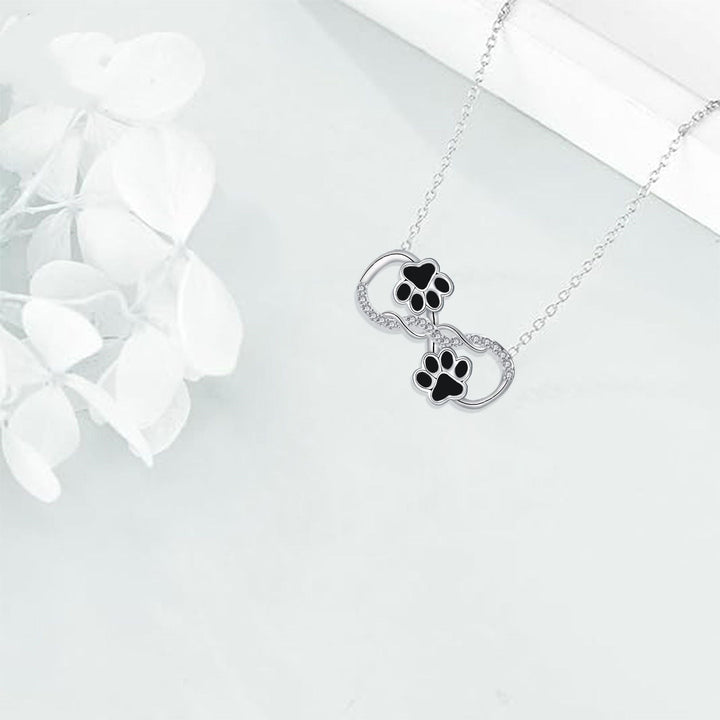 Infinito Amore - Collier avec patte de chien et zircons