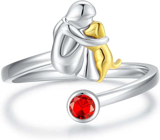 Collier réglable pour chiens avec figure féminine en argent