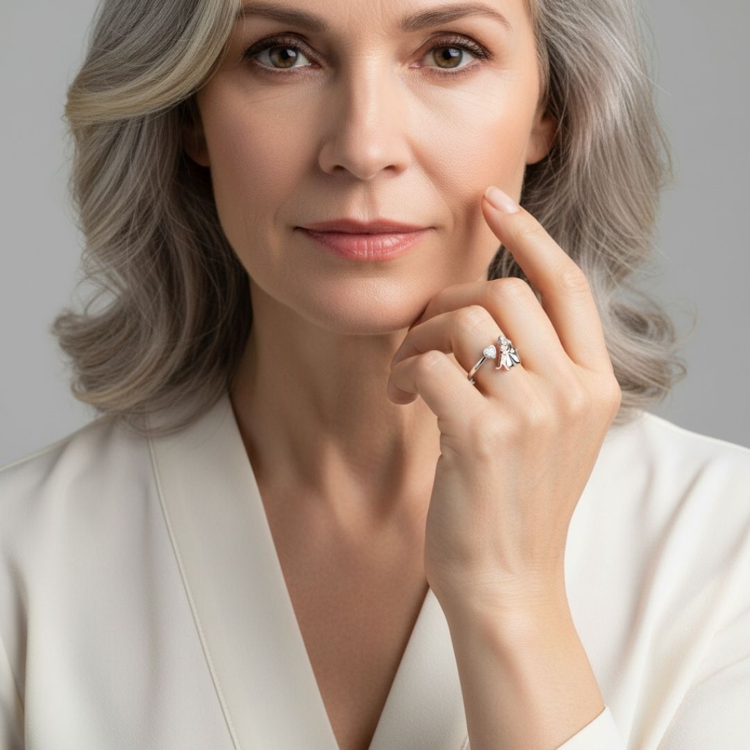 Anne™ - Bague avec icône de chien (rose)