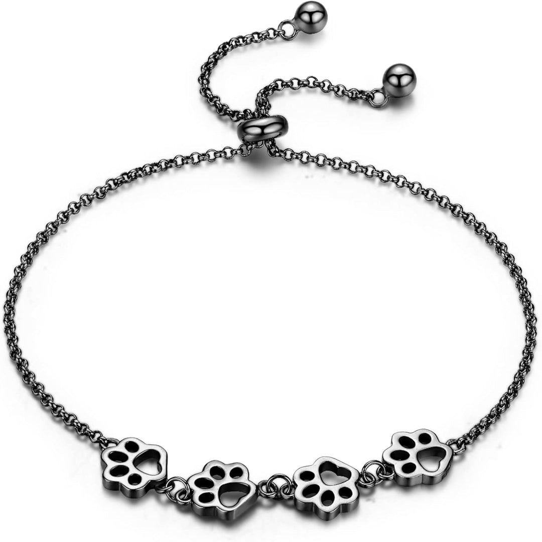 Bracelet en argent sterling avec empreinte de patte de chien – Ajustable