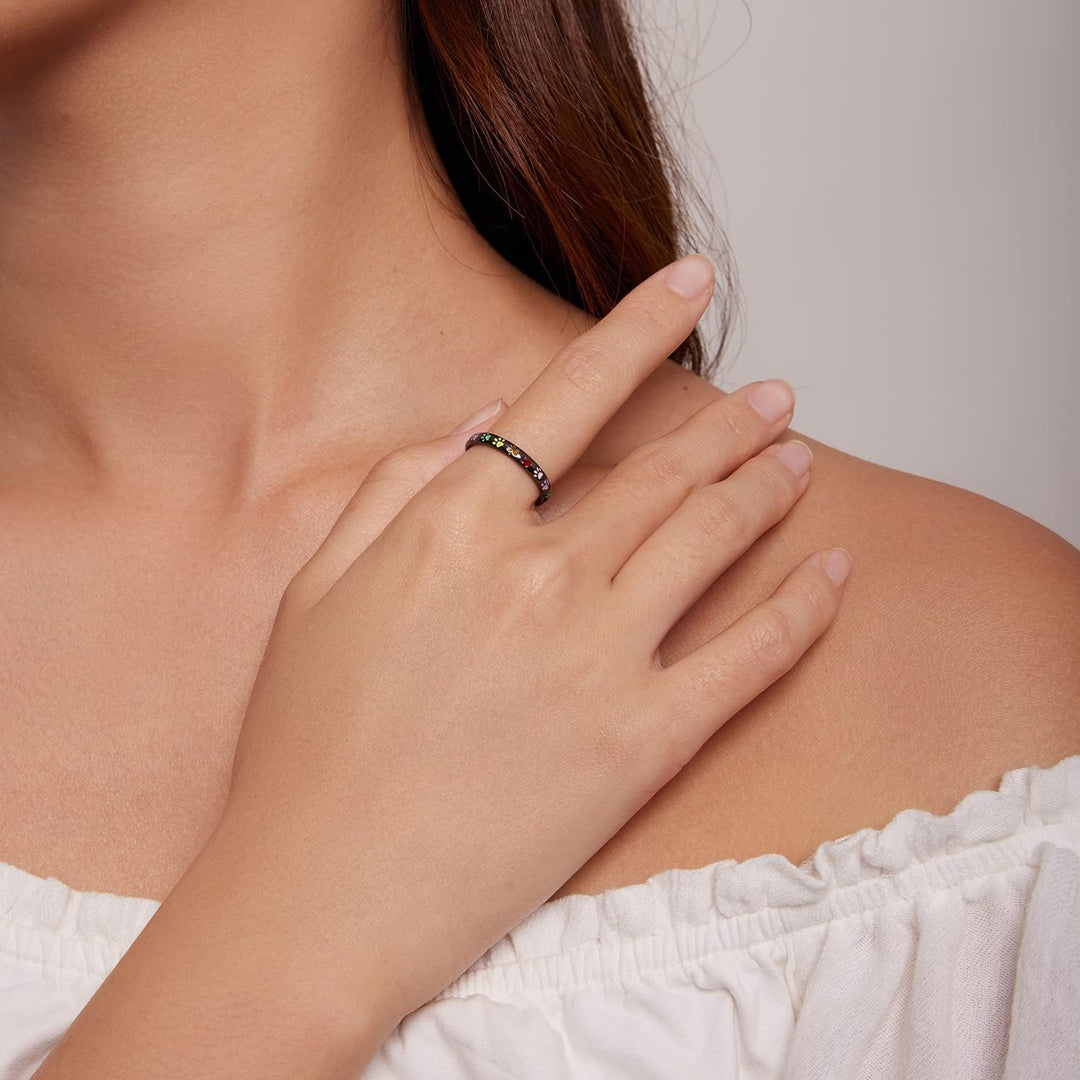 Anneau avec empreinte de patte en argent sterling