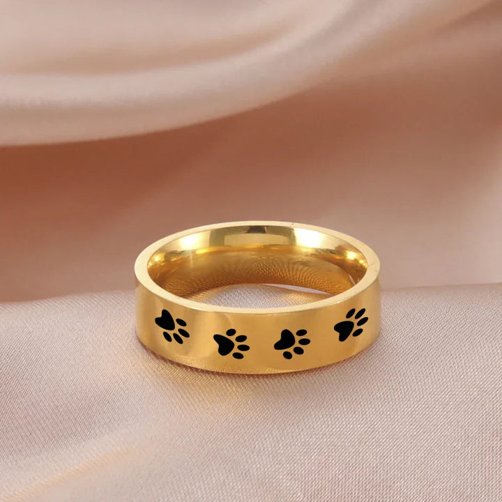 Bague avec patte en acier inoxydable – Bijoux symboliques pour les amoureux des animaux