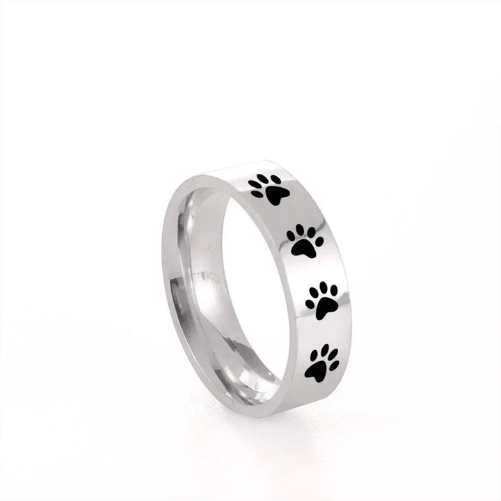 Bague avec patte en acier inoxydable – Bijoux symboliques pour les amoureux des animaux