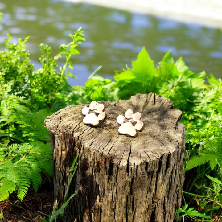 Boucles d'oreilles en forme de patte en acier inoxydable hypoallergénique