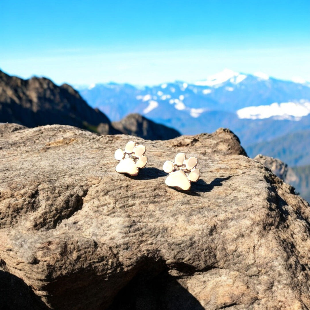 Boucles d'oreilles en forme de patte en acier inoxydable hypoallergénique
