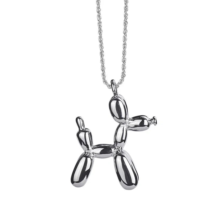 Collier chien avec ballon – Bijou ludique pour femme avec pendentif animal en look doré