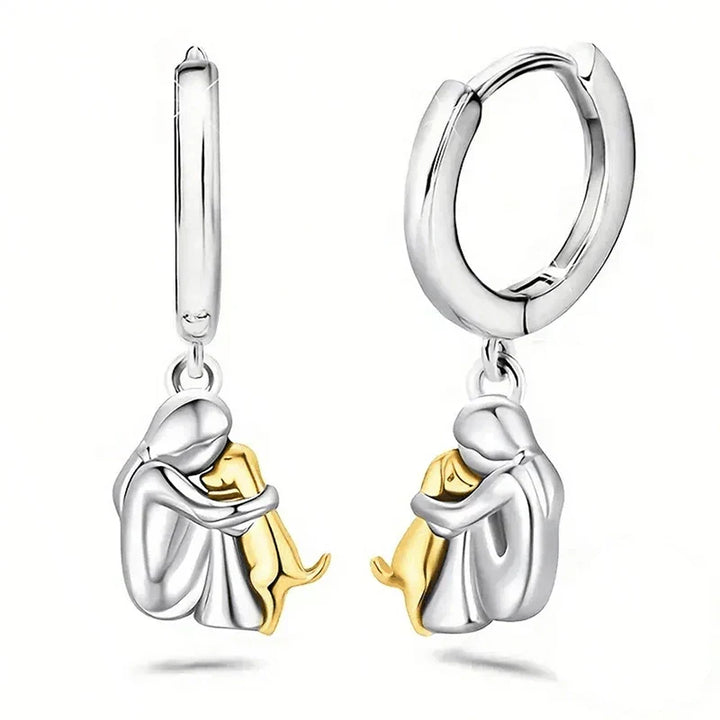 Ginny™ - Boucles d'oreilles avec icône de chien (fermeture ronde)