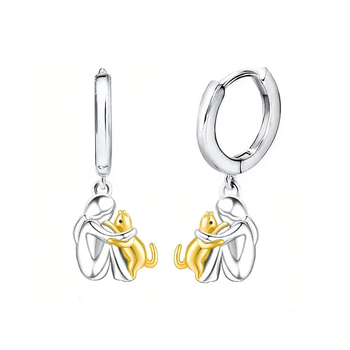Lily™ - Boucles d'oreilles Icône de chat (Fermeture ronde)