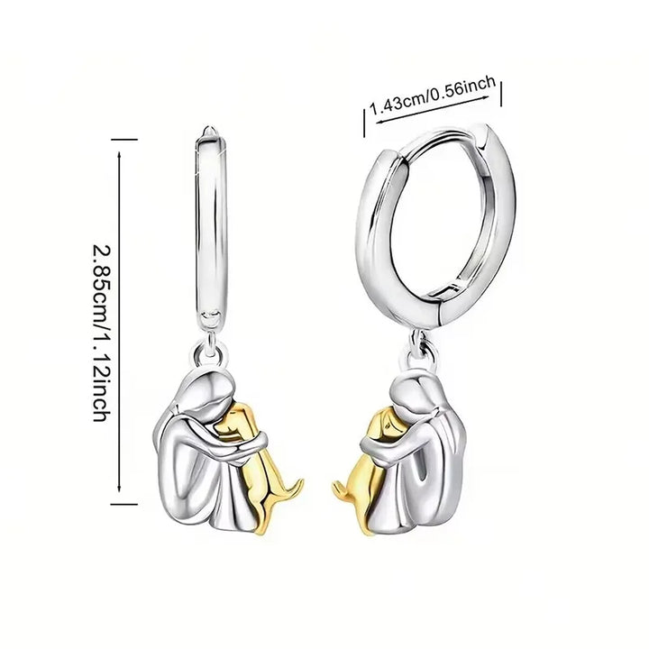Ginny™ - Boucles d'oreilles avec icône de chien (fermeture ronde)