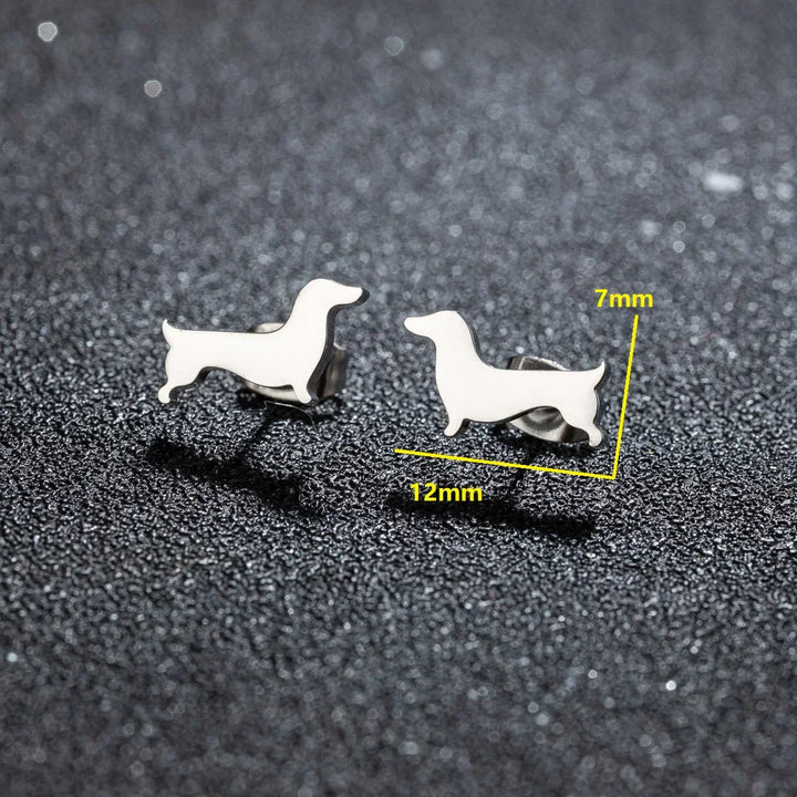 Boucles d'oreilles à clip Bassotto – Boucles d'oreilles minimalistes en forme de chien en métal