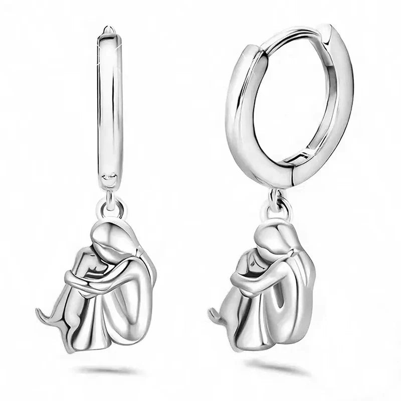 Ginny™ - Boucles d'oreilles avec icône de chien (fermeture ronde)