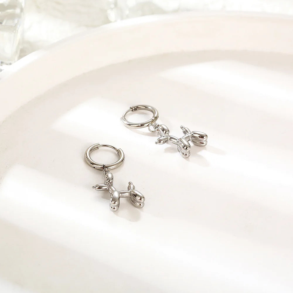 Bague mini en forme de chiot ballon – Anneaux dorés avec pendentif joyeux en forme de chien