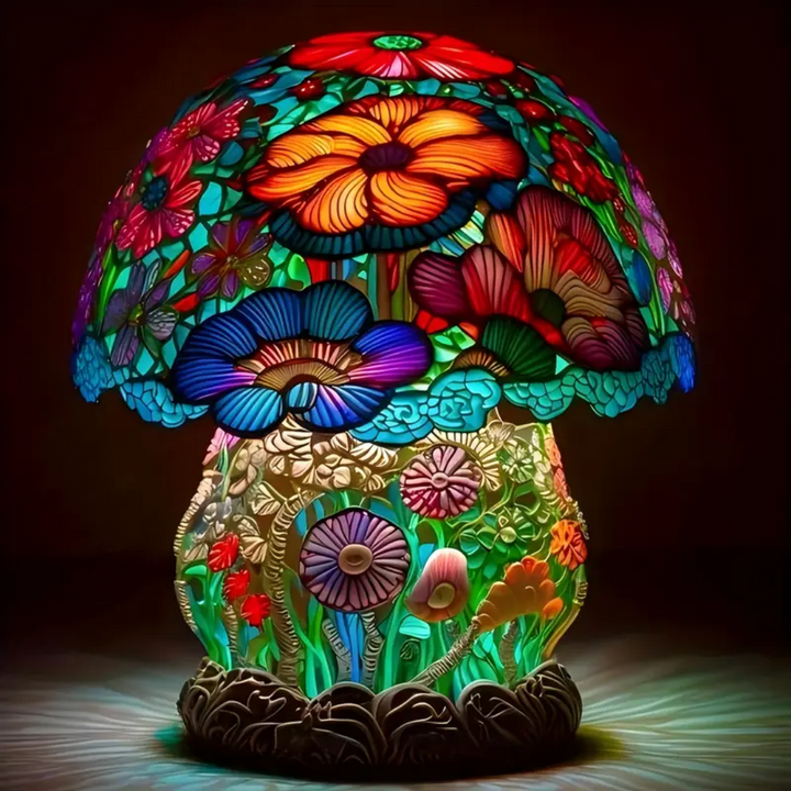 Lumière de champignon givré