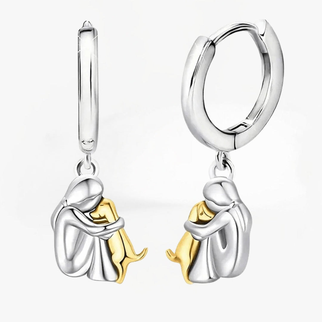 Ginny™ - Boucles d'oreilles avec icône de chien (fermeture ronde)