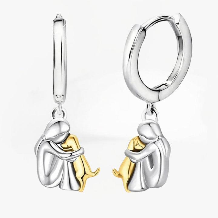 Ginny™ - Boucles d'oreilles avec icône de chien (fermeture ronde)